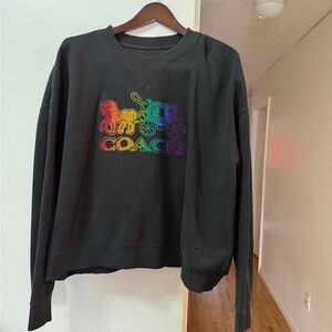 Coach Black Sweatshirt with Multicolor Logo